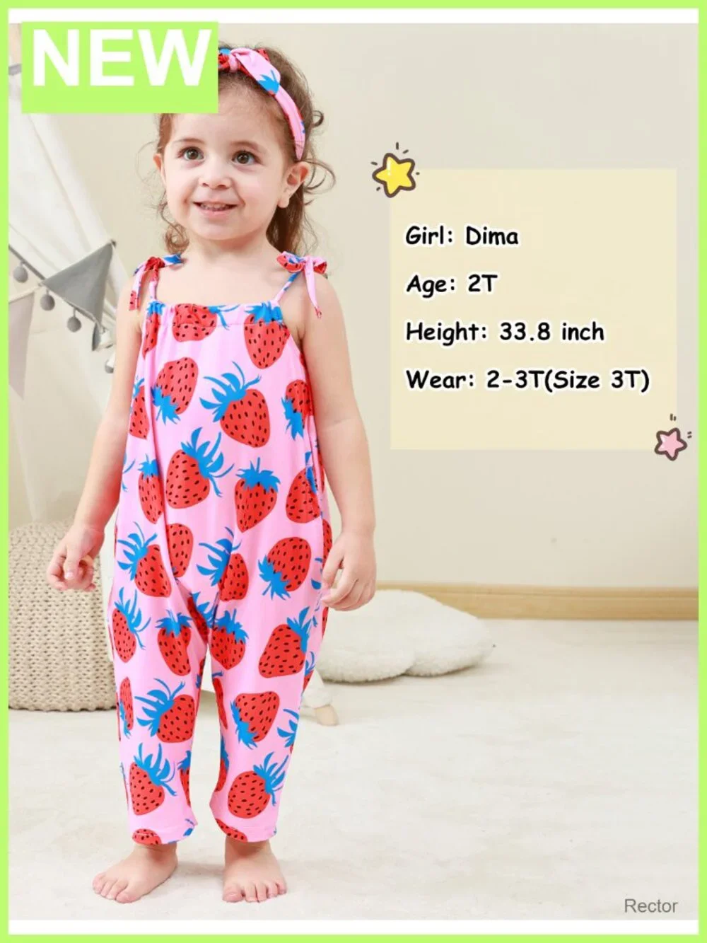 Toddler Girls Romper Jumpsuit Sleeveless Tie-Up Strap Summer Outfit with